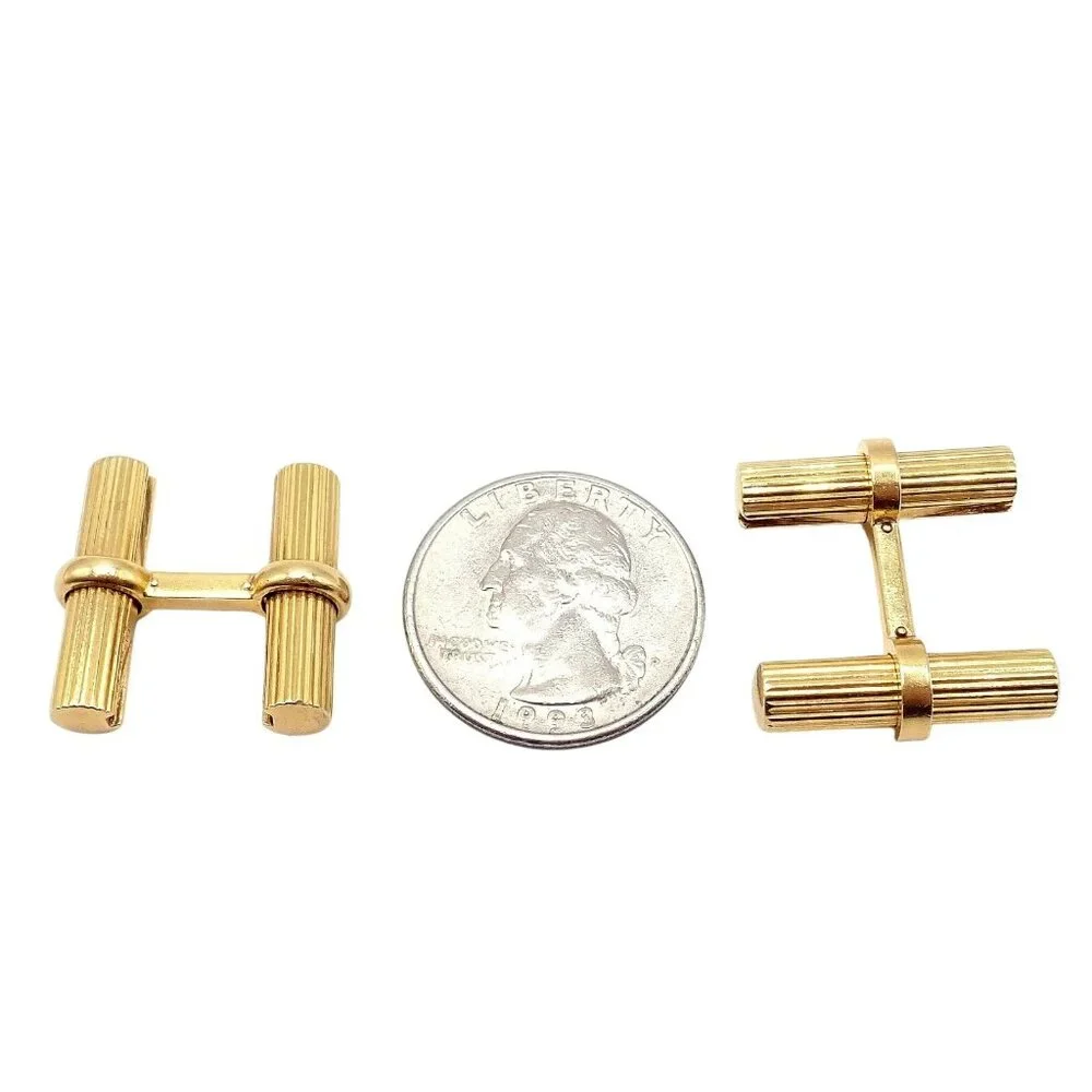 Vintage! Authentic Van Cleef & Arpels 18k Yellow Gold Bar Cufflinks
